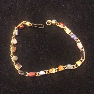 Multi Color Gems Stone Vintage Bracelet.